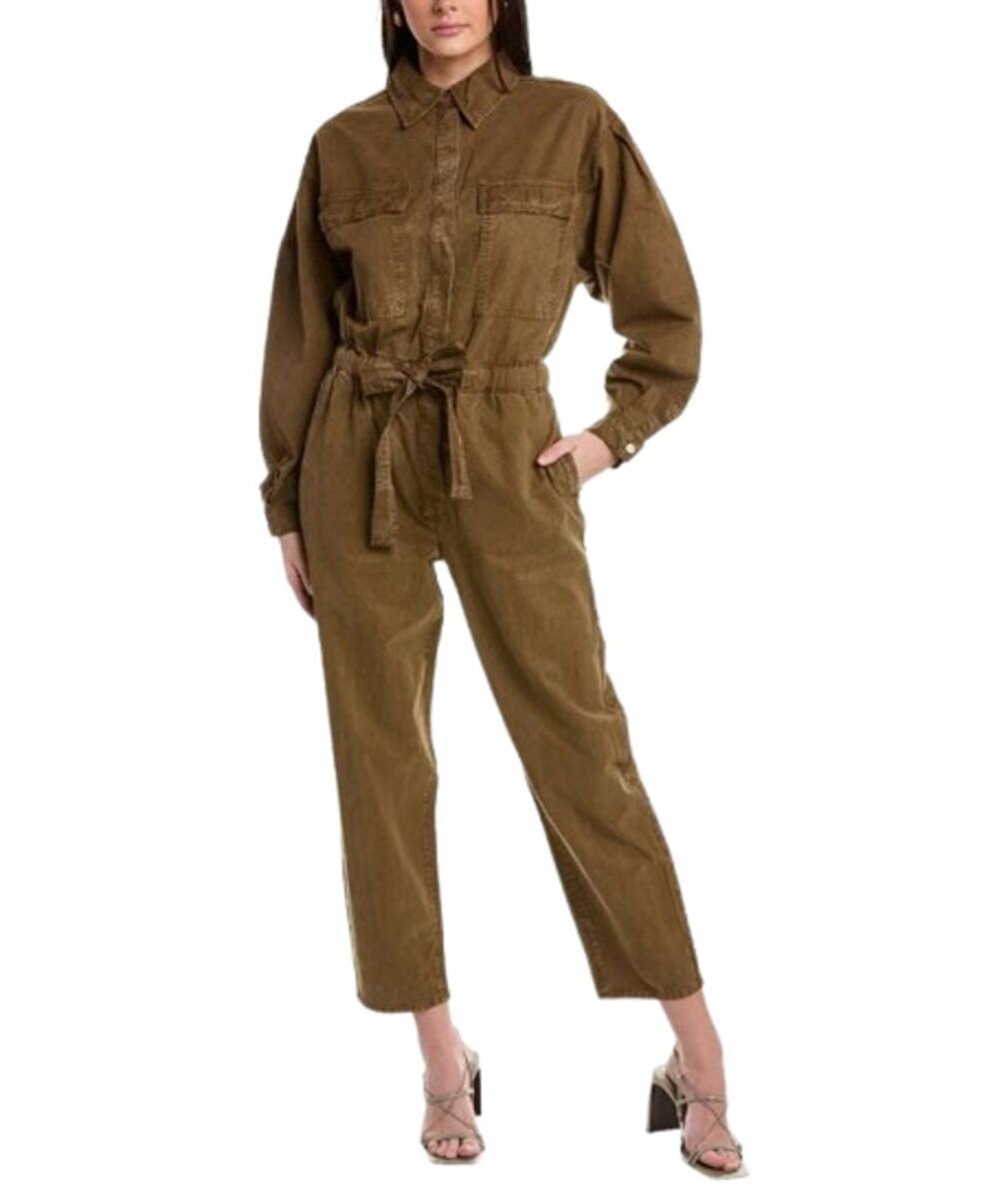 GOOD AMERICAN Women's Good Cinched Jumpsuit 3XL Olive Green Canvas NWT